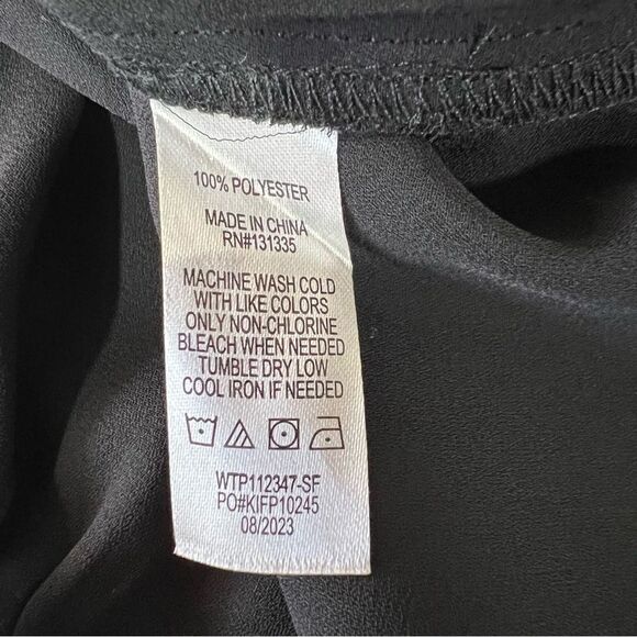 Stitch Fix Nine Britton Ivana Scallop Detail Blouse Womens Medium Black - Picture 6 of 6